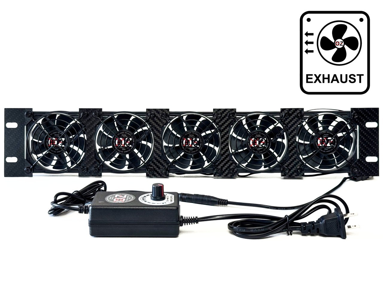 2U Rackmount Cooling Exhaust Fan Panel Quiet High-Airflow 19" Server AV Cabinet