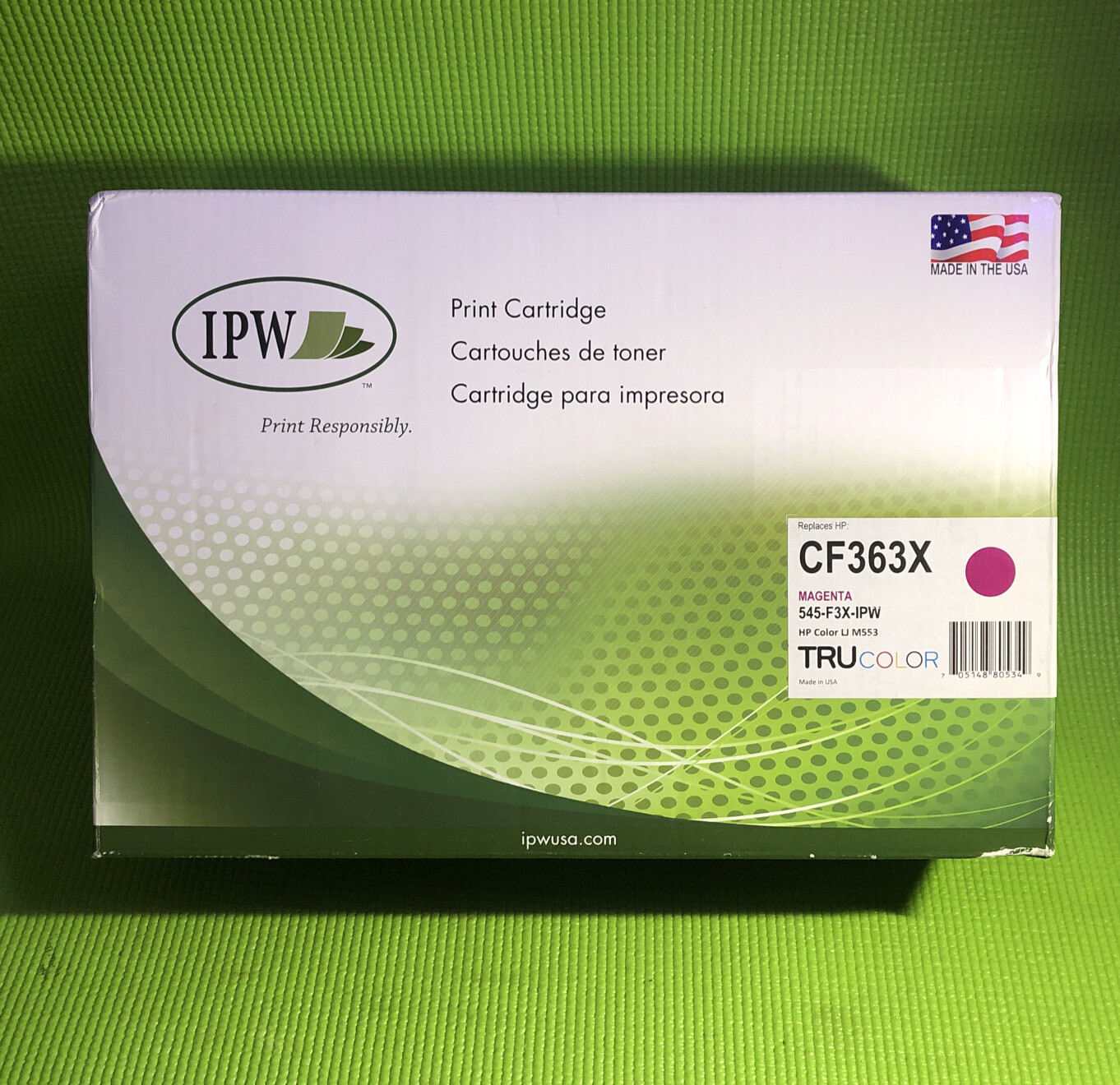 New IPW Print Cartridge 545-F3X-IPW Magenta  (Replaces HP CF363X True Colors USA