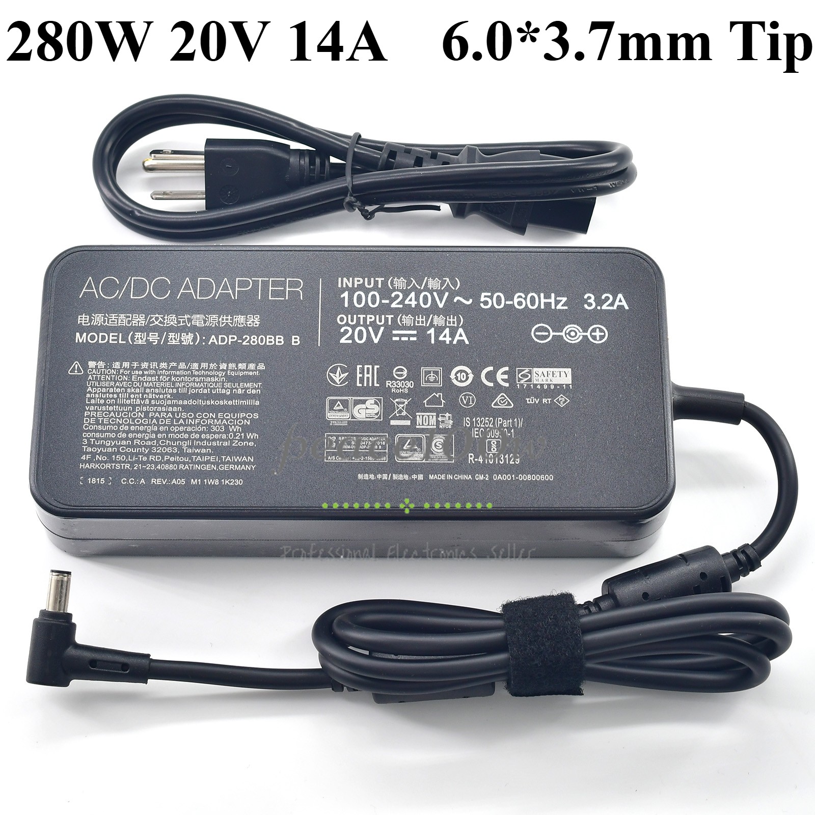 280W Adapter for ASUS ROG Strix GL702ZC S7ZC Republic of Gamers ADP-280BB B