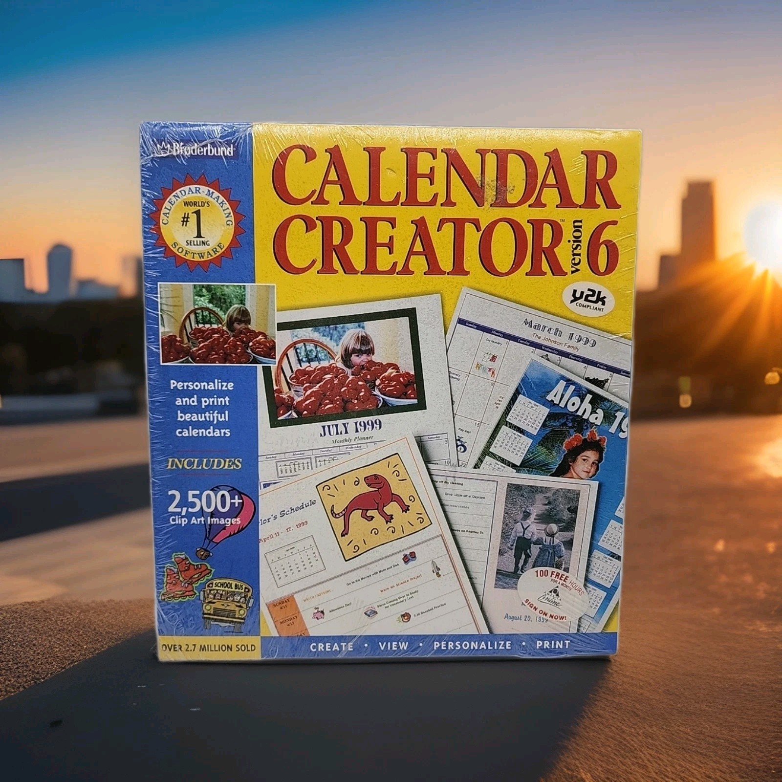 CALENDAR CREATOR 6 BRODERBUND IBM VINTAGE Software Manuals Y2K SHRINK - Sealed