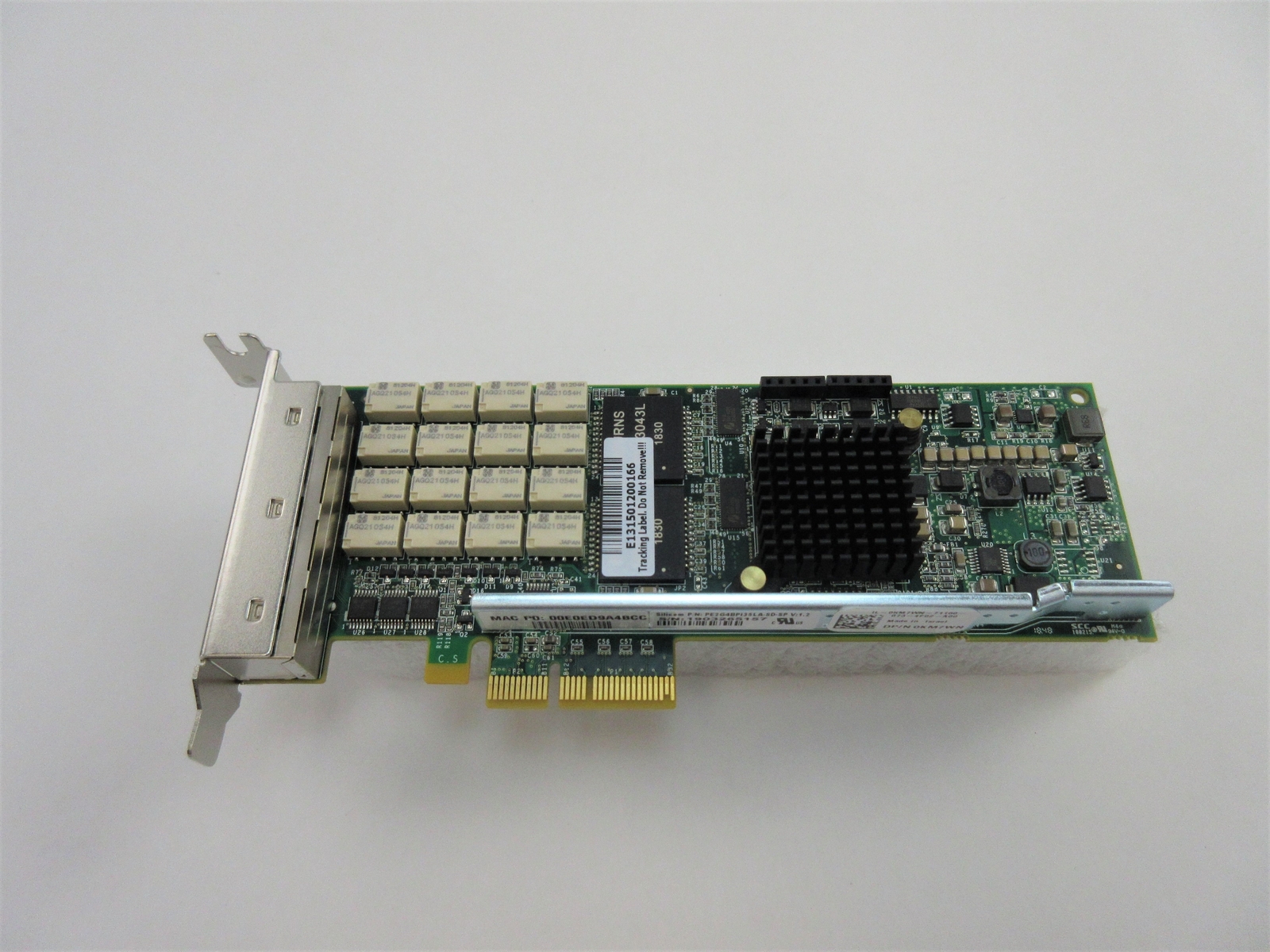 Dell Silicom Quad Port Ethernet Bypass Card, Low Profile, D P/N KM7WN, C4*56