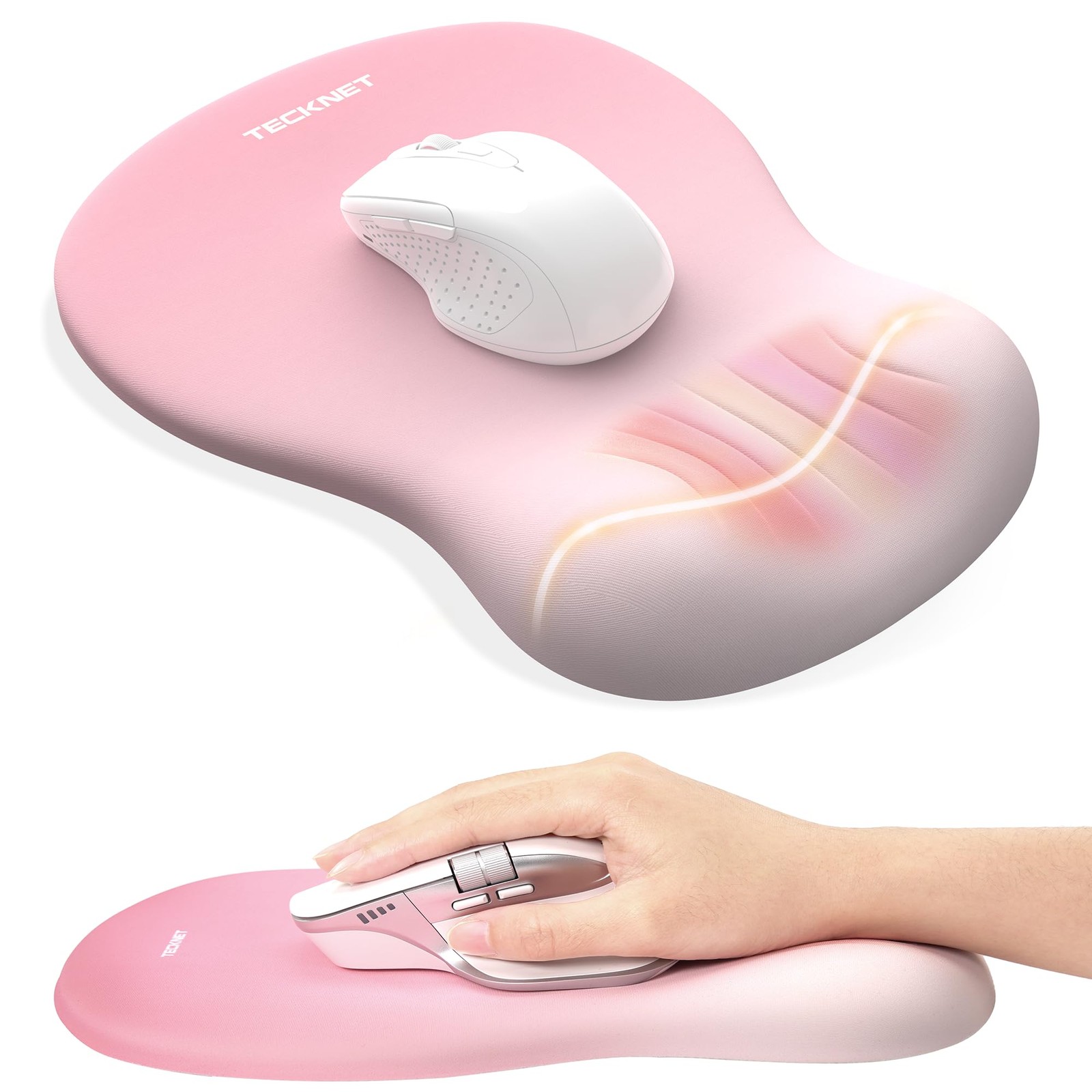 Ergonomic Pad with Wrist Rest, Smooth Surface & Non-Slip Base