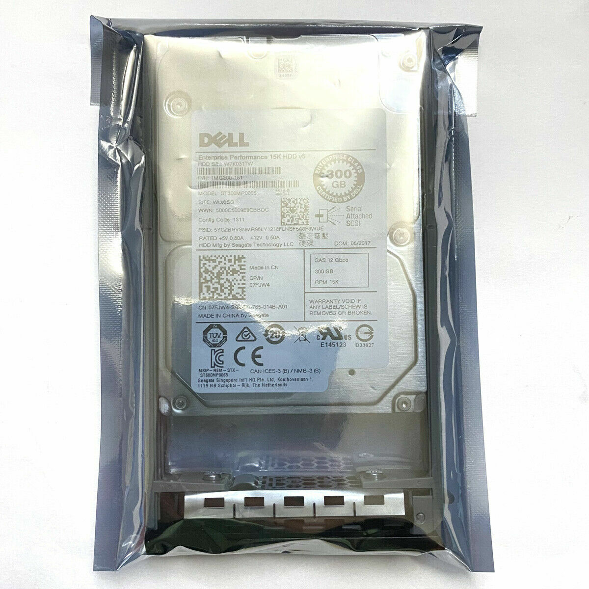 NEW 7FJW4 Dell 300GB 12G SAS 15K 2.5" HDD ST300MP0005 07FJW4 with Tray