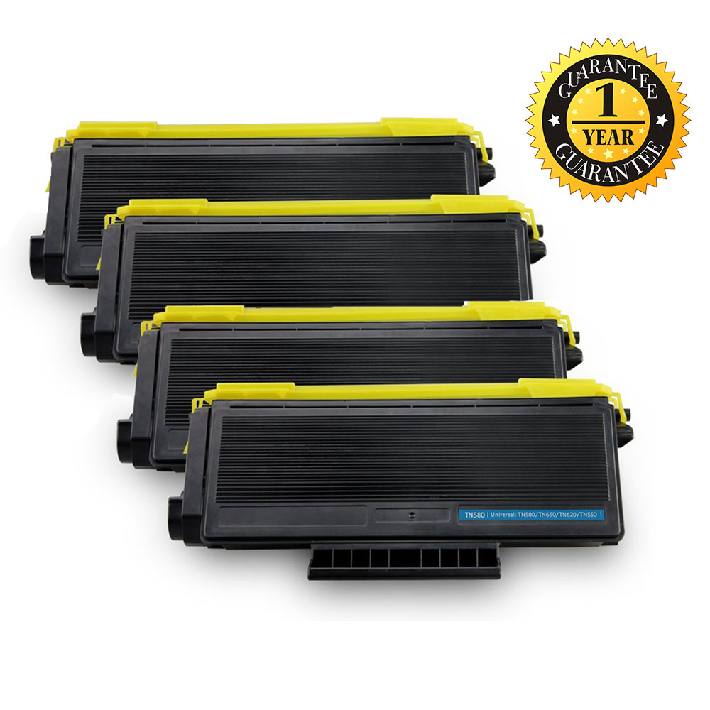 4 Pk TN580 Toner Cartridge Compatible for Brother HL-5240 HL-5250 HL-5270DN 5280