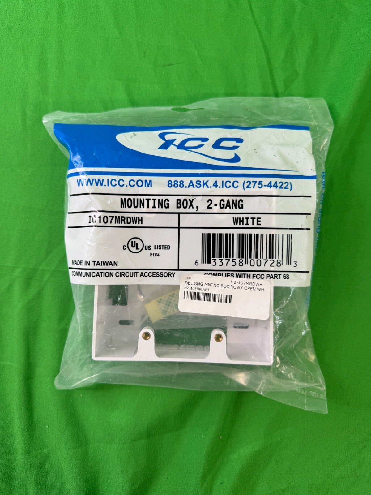 ICC Double Gang Mounting Box, White (IC107MRDWH)