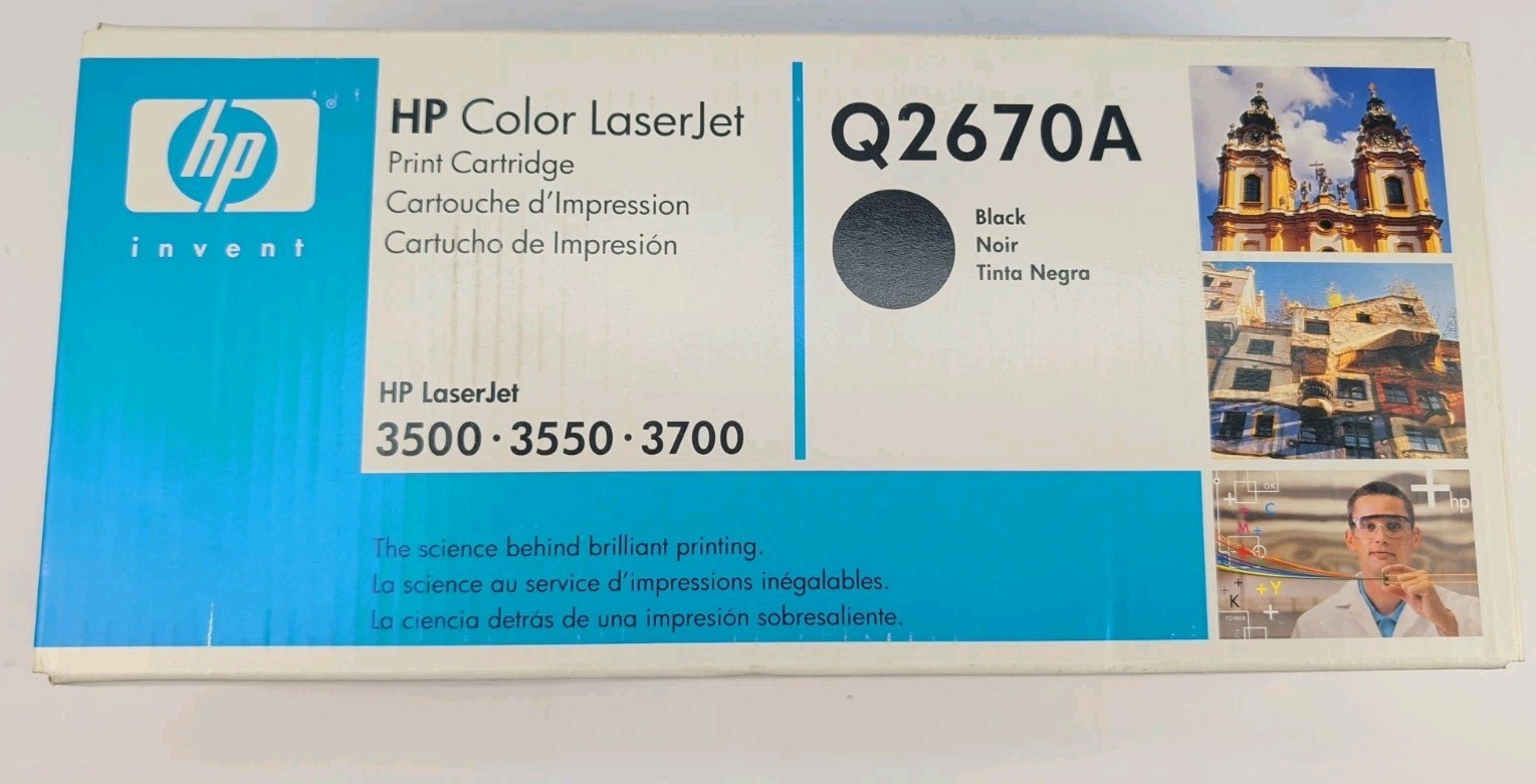 Q2670A HP Color LaserJet Black Print Cartridge 3500 3550 3700 Genuine New
