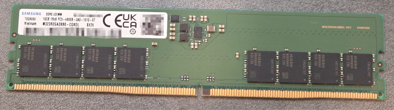 Samsung 16GB DDR5-4800 1Rx8 UDIMM RAM M323R2GA3BB0-CQK0L Last Known Working