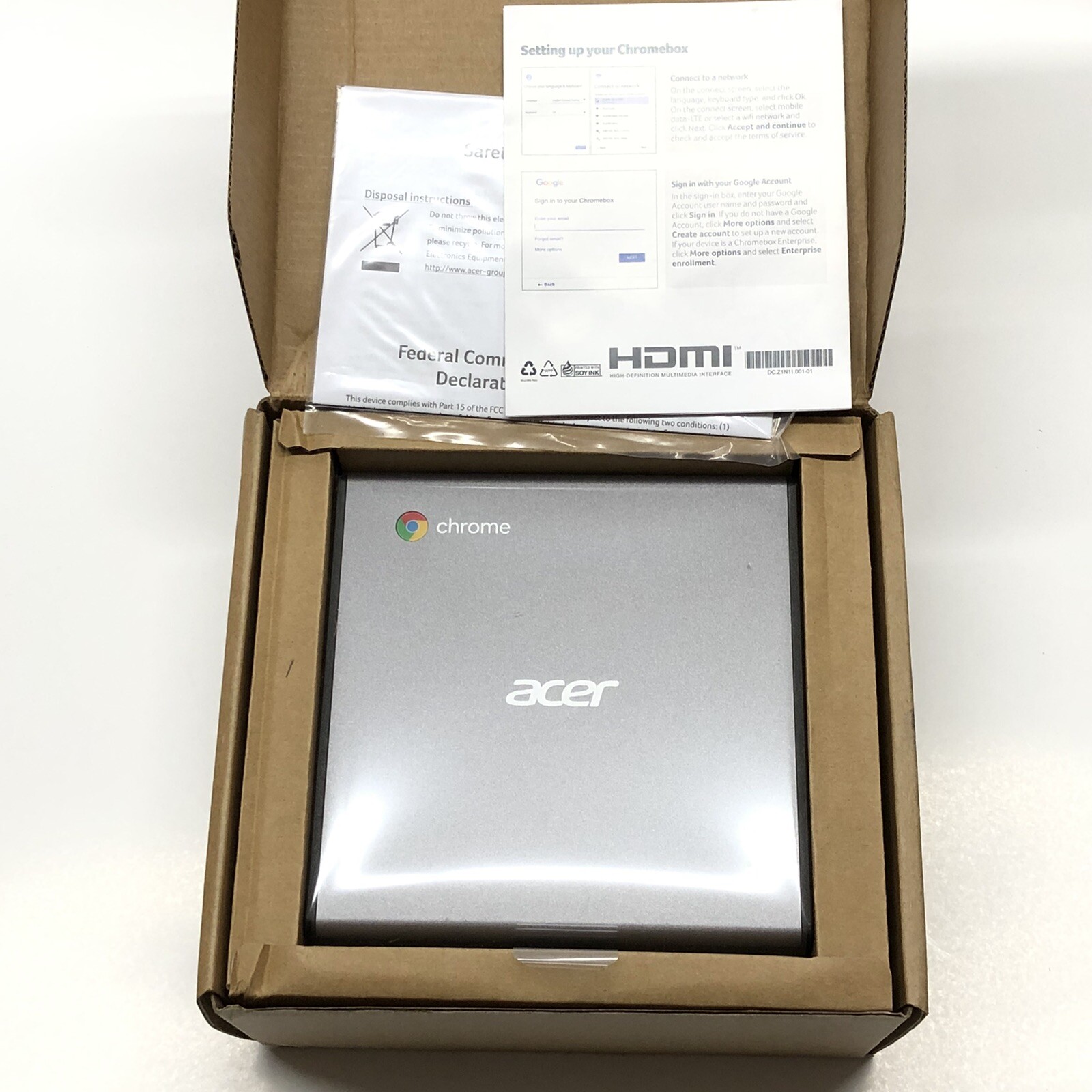 New ACER Chromebox CXI-I38G Core i3-10110U Dual Core 2.10 GHz 8GB Ram 128GB
