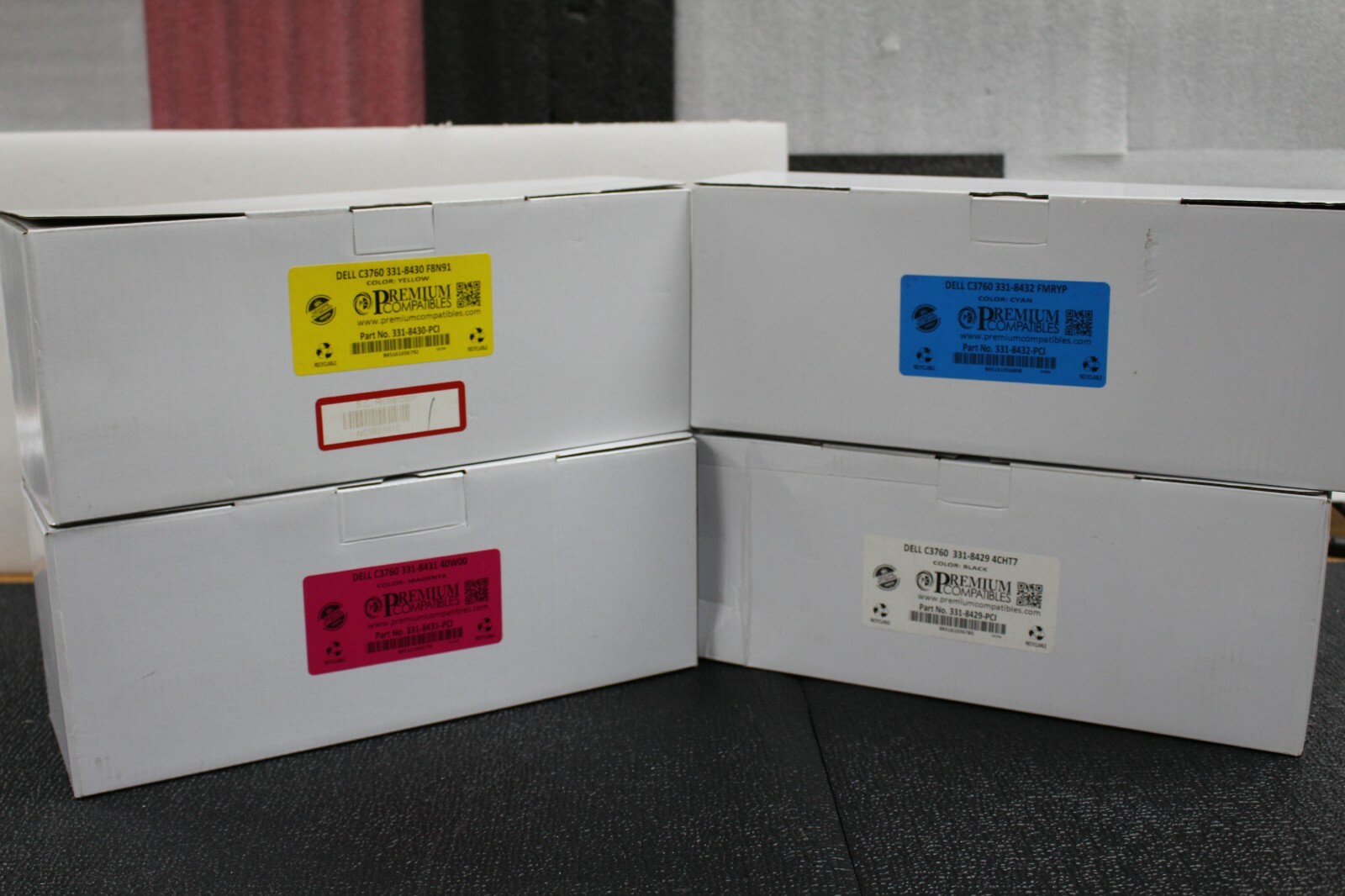 Lot of 6 C3760 Premium Compatibles Toner Cartridge for Dell Laser C3760 (4 PK)