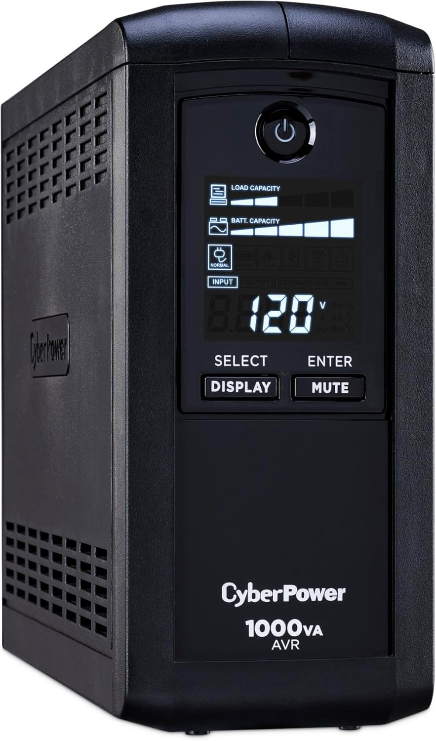 Cyberpower CP1000AVRLCD Intelligent LCD UPS Battery Backup and Surge Protector, 