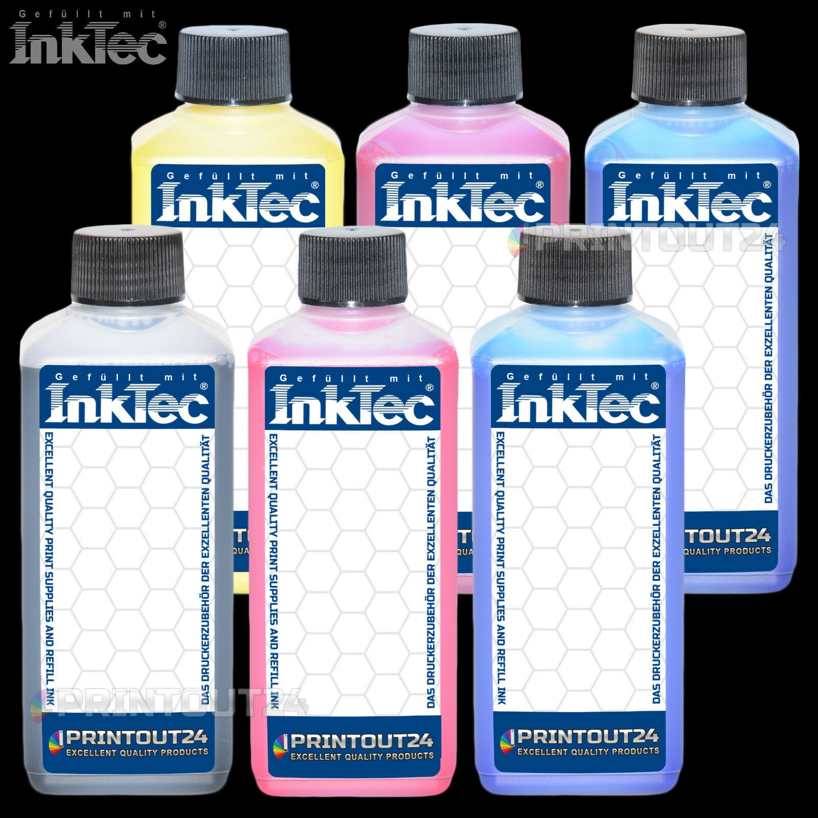 6X500Ml InkTec® Pigment Ink For C4940A C4941A C4942A C4944A C4945A C4943A