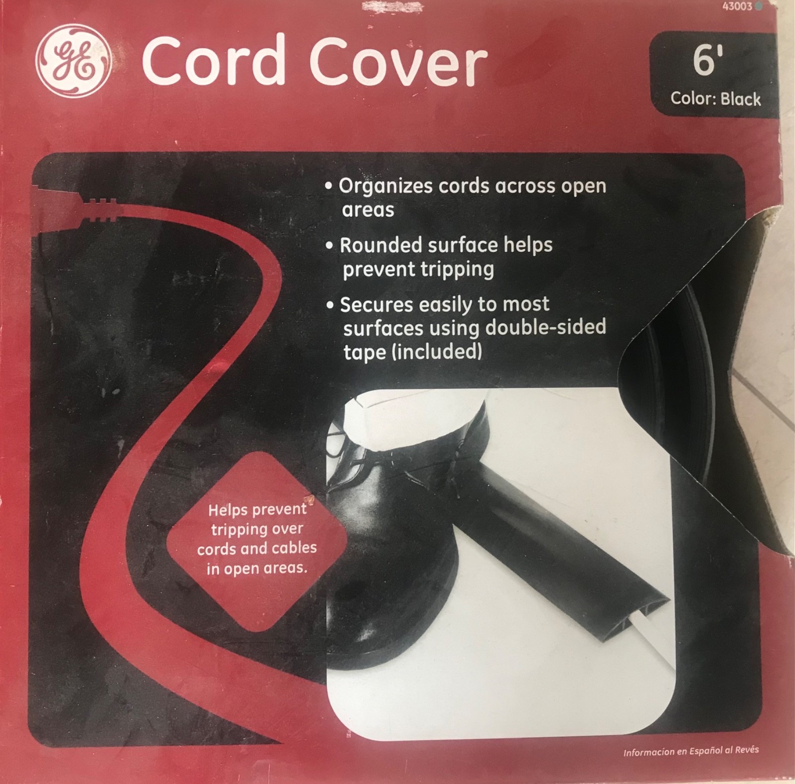 GE Cord Cover 6' black