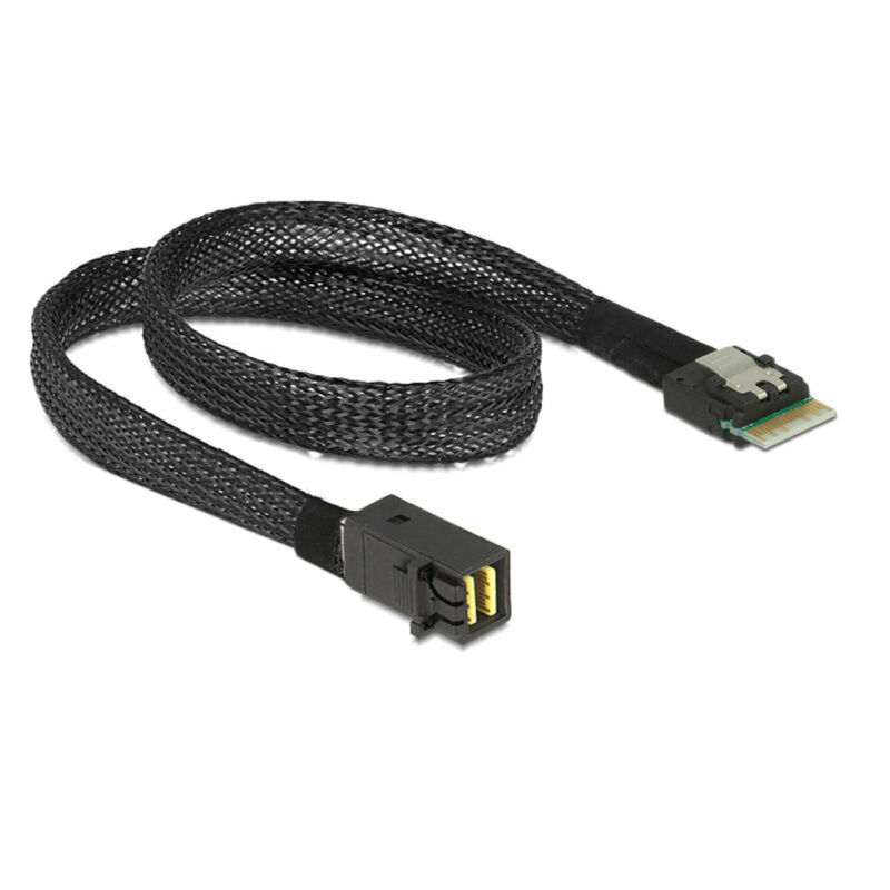 Slim Line SAS 4.0 SFF-8654 4i 38pin to HD Mini SAS 4i SFF-8643 36pin Cable 50cm