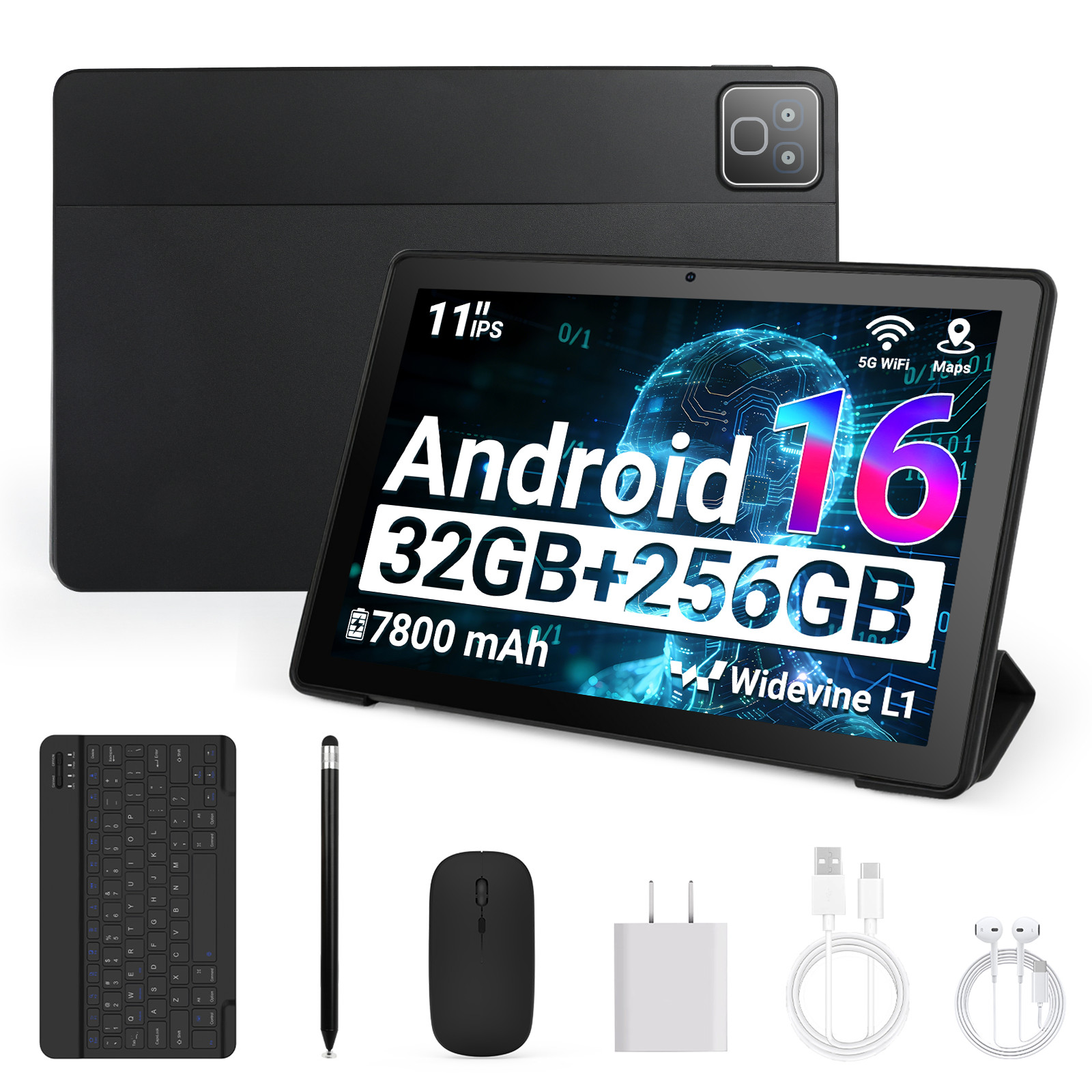 2026 Newest 11 inch Tablet Android 16 Tablet 32GB RAM+256GB ROM Octa-Core WiFi