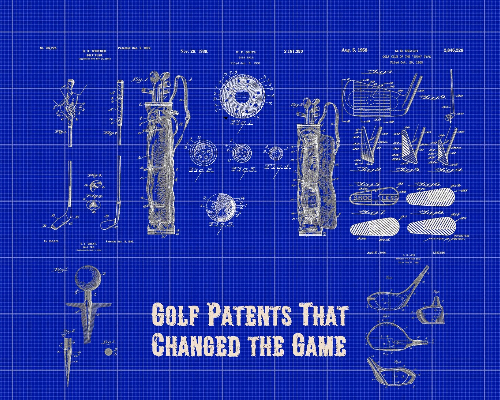 Golf Club Patents Mousepad Computer Mouse Pad  7 x 9