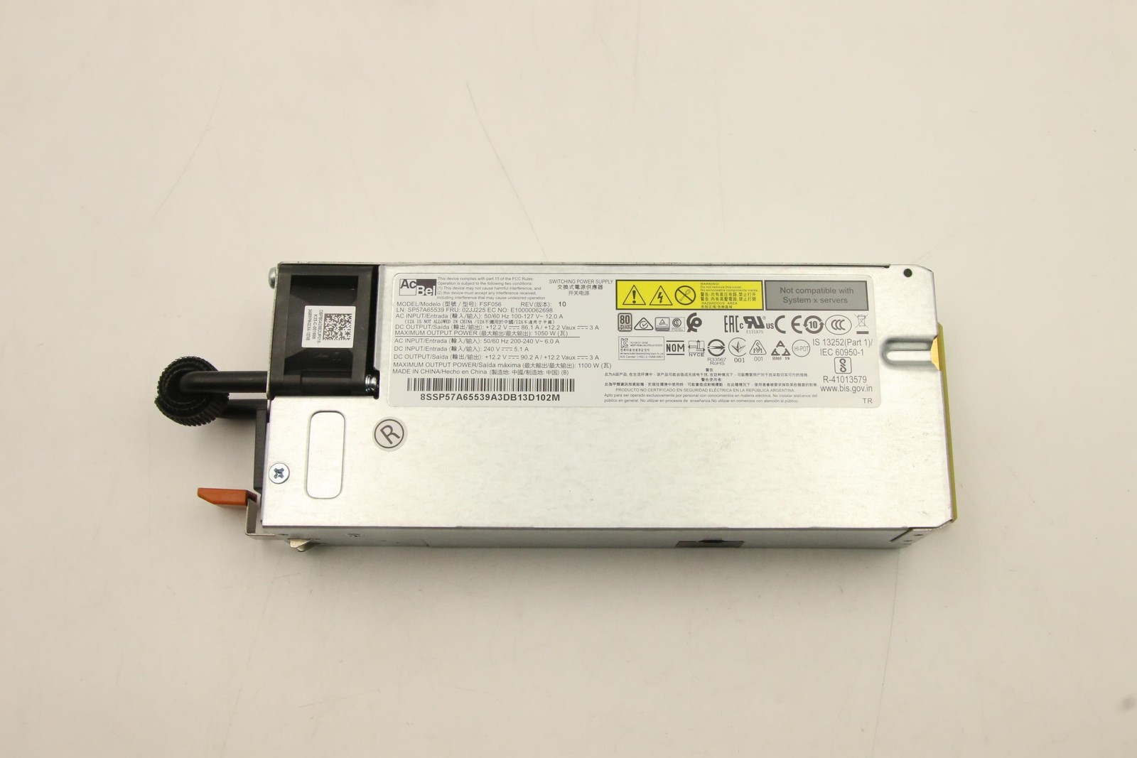 LENOVO 02JJ225 1100W 230V/115V AC HOT SWAP POWER
