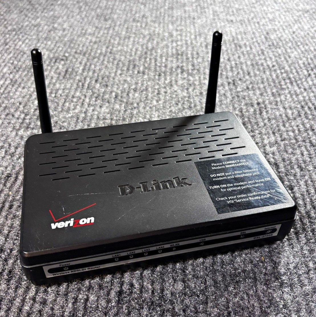 D-Link DSL-2750B ADSL2+ Wireless Router 300 Mbps 4-Port USB 2.0 Black