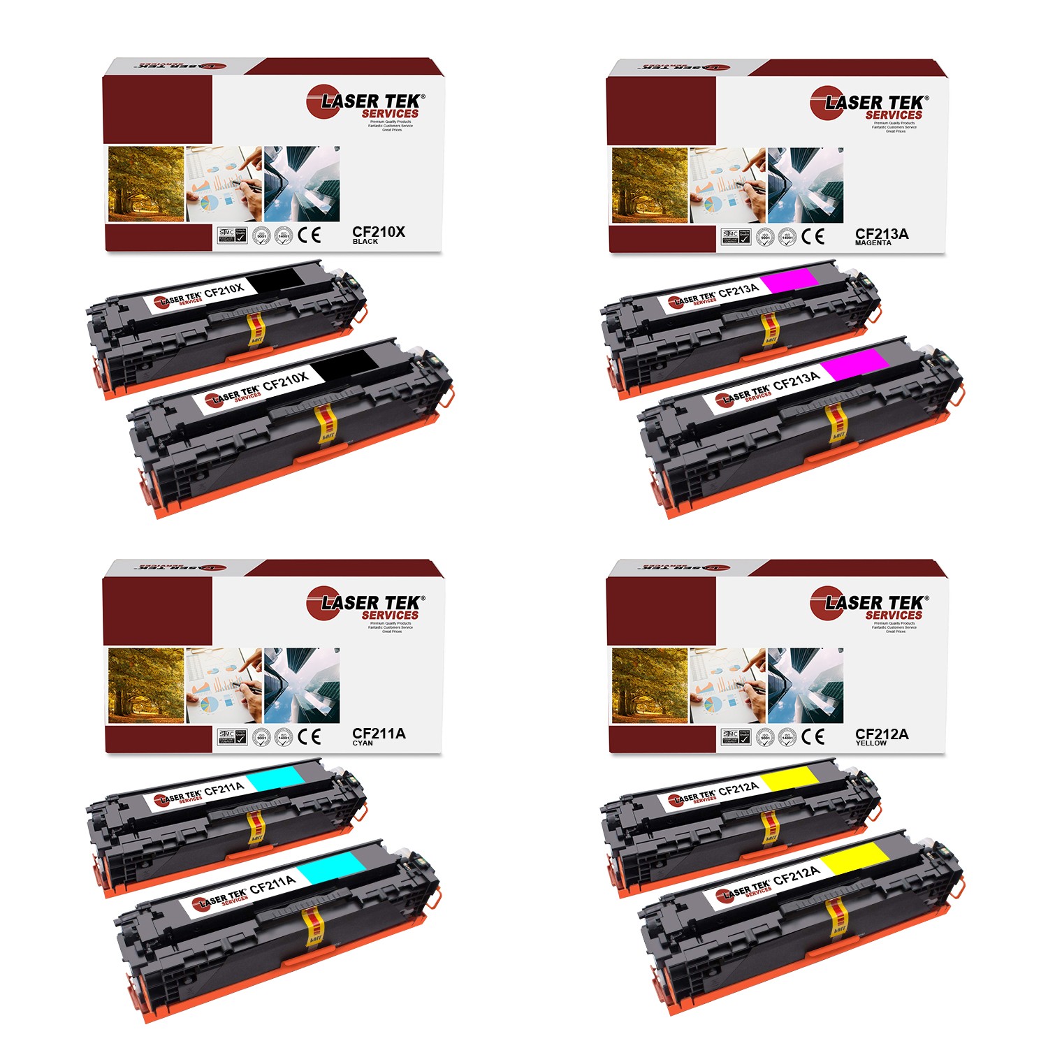 8Pk LTS 131X B C M Y HY Compatible for HP LaserJet Pro 200 M251n M276n Toner