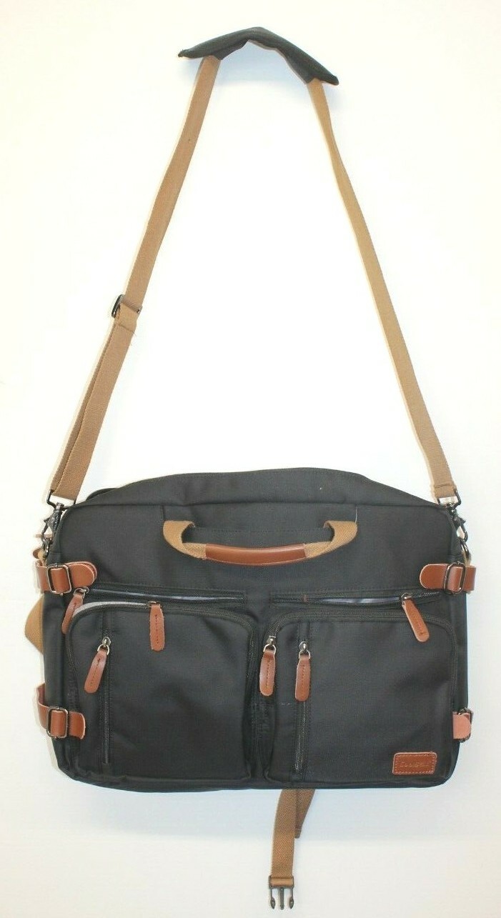 CoolBELL Laptop/Backpack Travel Bag 17" x 12" Black and Brown