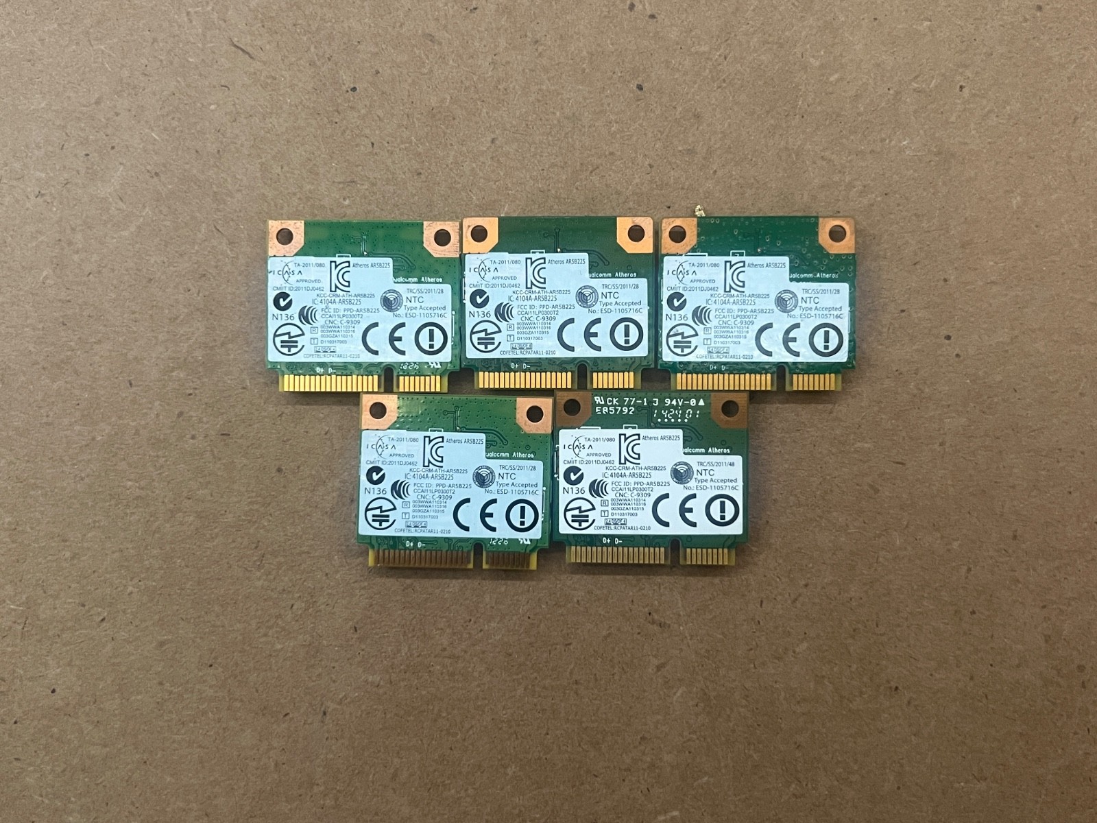 Lot of 5 Dell DW1703 0FXP0D 802.11 Mini PCIe WiFi Adapter Card