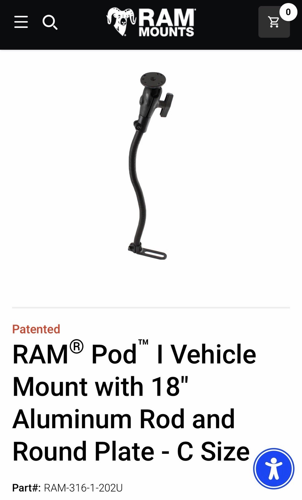 RAM Mounts RAM-316-1-202U and RAM-HOL-TAB3U New In Sealed Package Open Box New