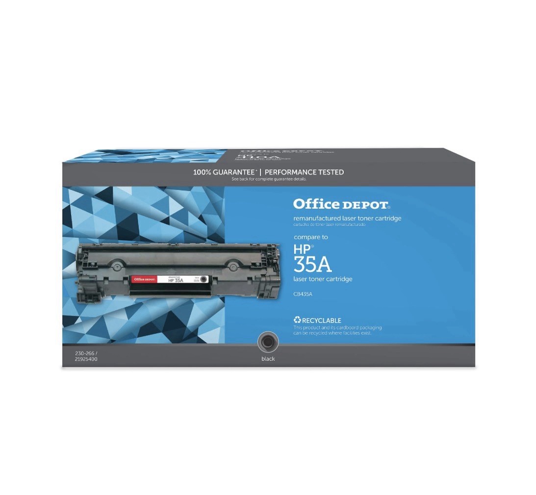 Office Depot Reman Toner Cartridge Replaces HP 35A, Black
