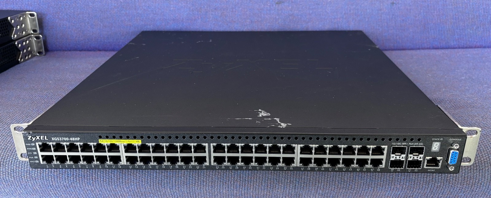 ZyXEL XGS3700-48HP, PoE 10/100/1000Base-T Port (1-48), 1G/10G SFP+ Port (49-52)