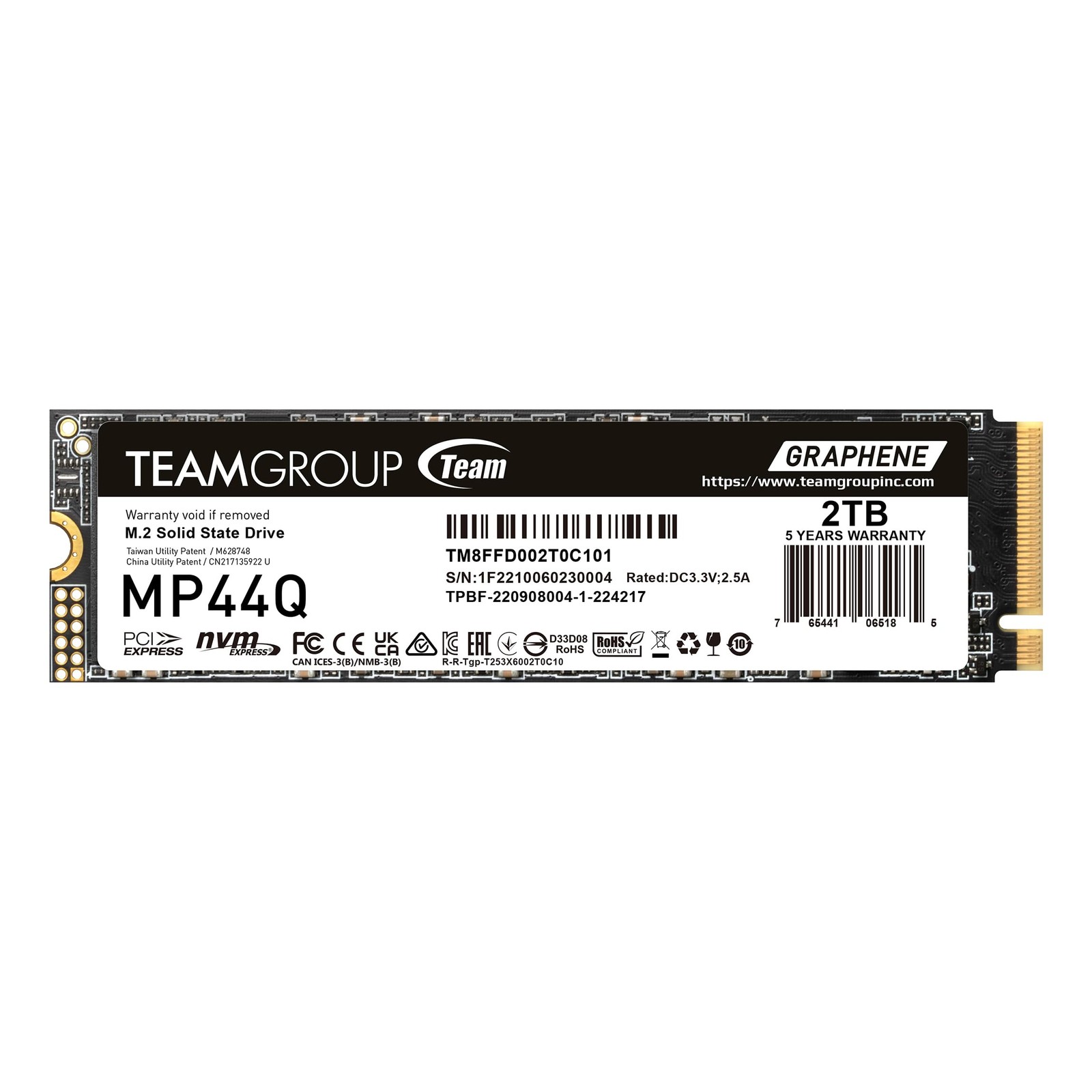 MP44Q 2TB SLC Cache Gen 4x4 M.2 2280 PCIe 4.0 w/NVMe 2TB, Black