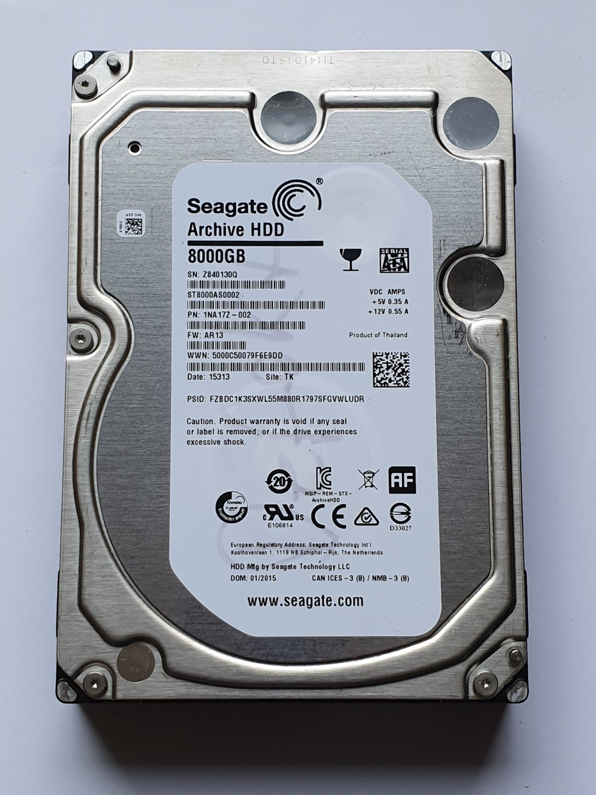8TB SATA Seagate ST8000AS0002 1NA17Z-002 5900rpm 128MB HDD 3.5"