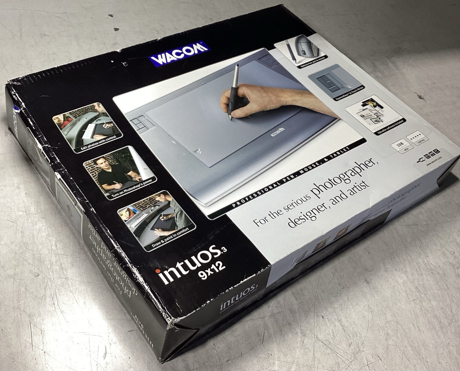 WACOM INTUOS 3 PTZ-930 9x12 Graphics USB Tablet with mouse and stylus *SEE PICS*