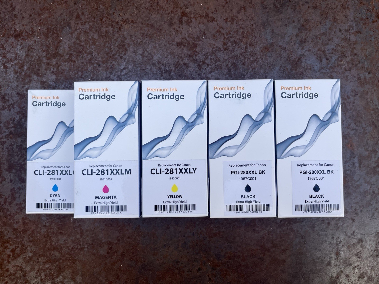 9x NEW CLI-281XXL Ink Cartridges for Canon 1x Cyan,2x Magenta,2x Yellow,4x Black