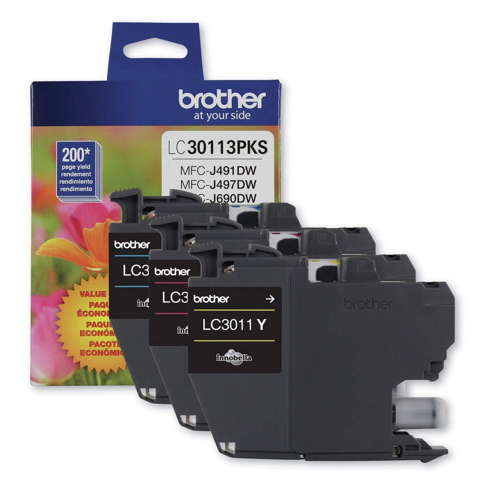 Brother LC30113PKS 200 Page-Yield Ink - Cyan/Magenta/Yellow (3/Pack) New