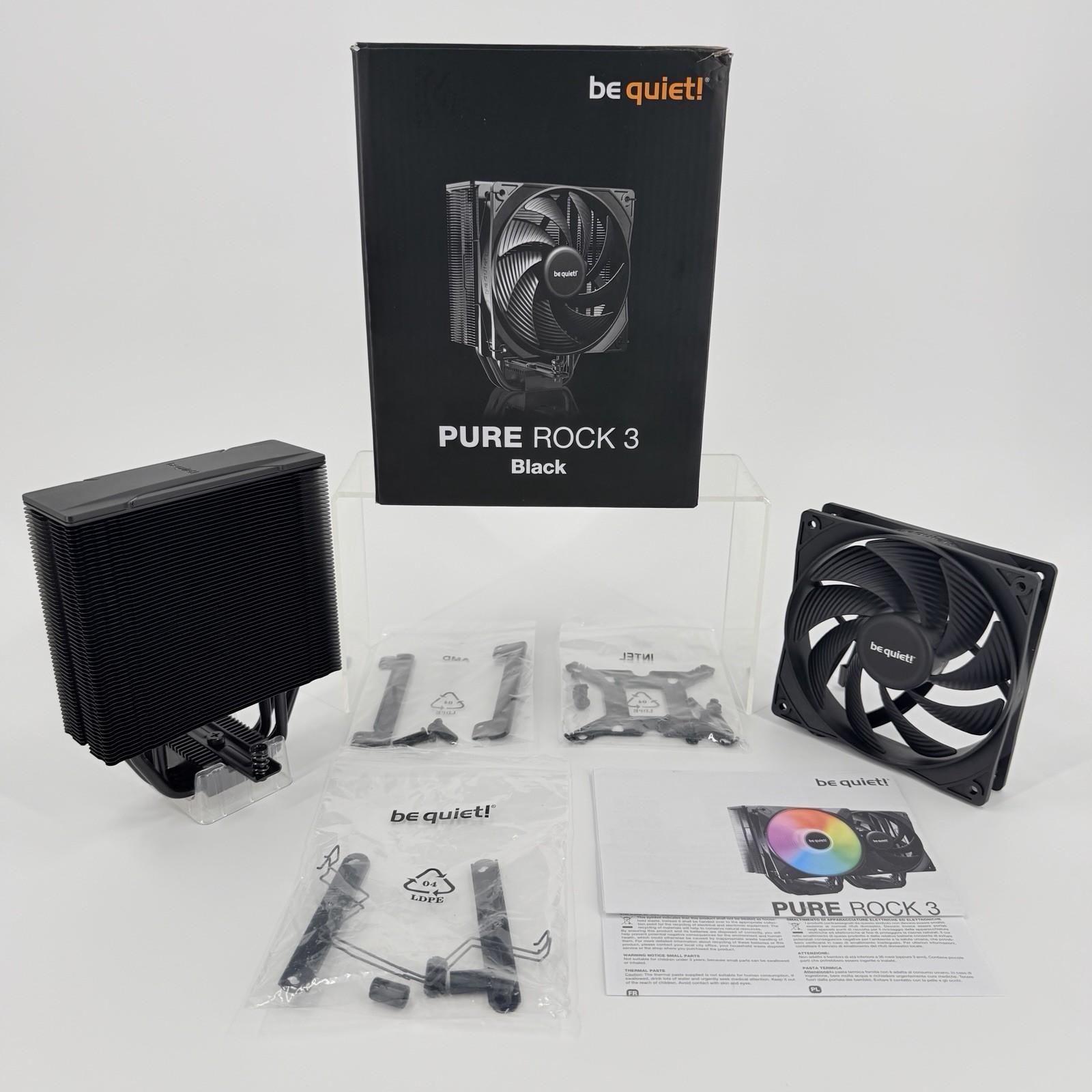 Be Quiet  Pure Rock 3 Black 120mm Rifle CPU Cooler Socket 190W TDP