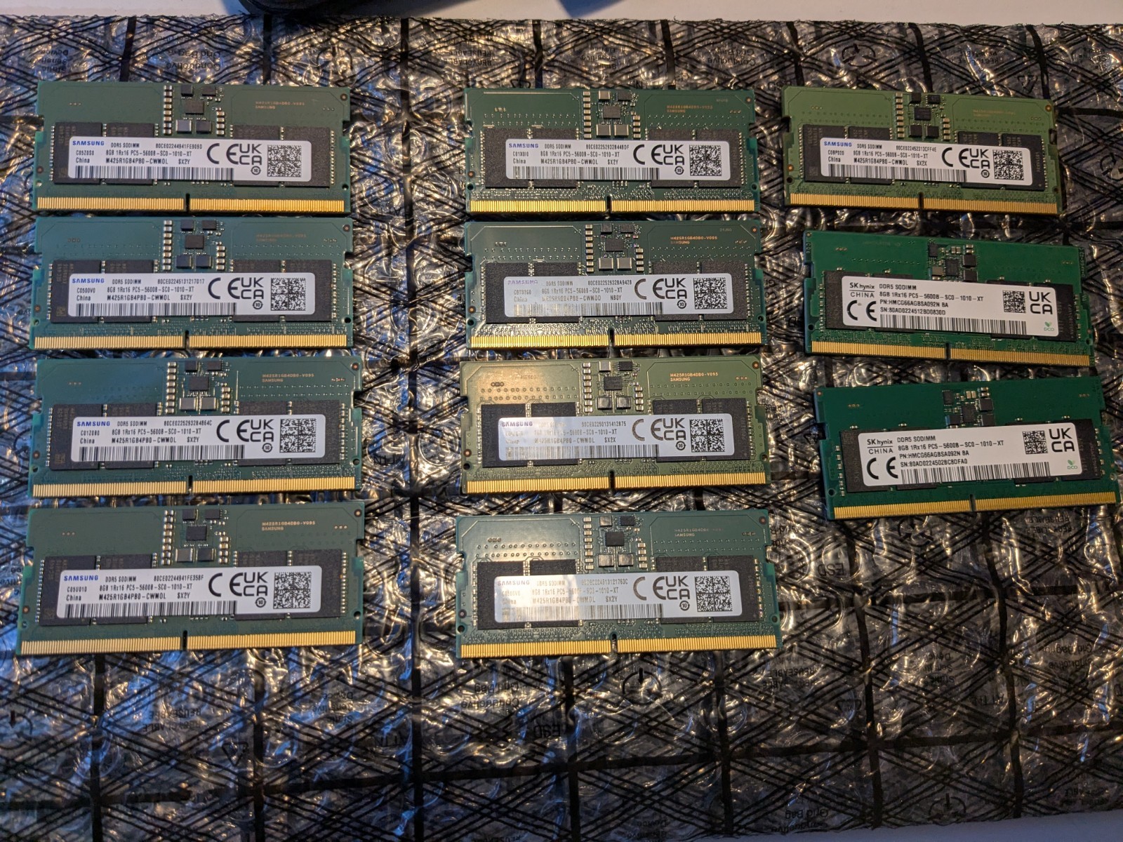 Lot Of 11- Samsung & SK 8GB DDR5-5600 SODIMM RAM 1Rx16 TESTED LOT OF 11 