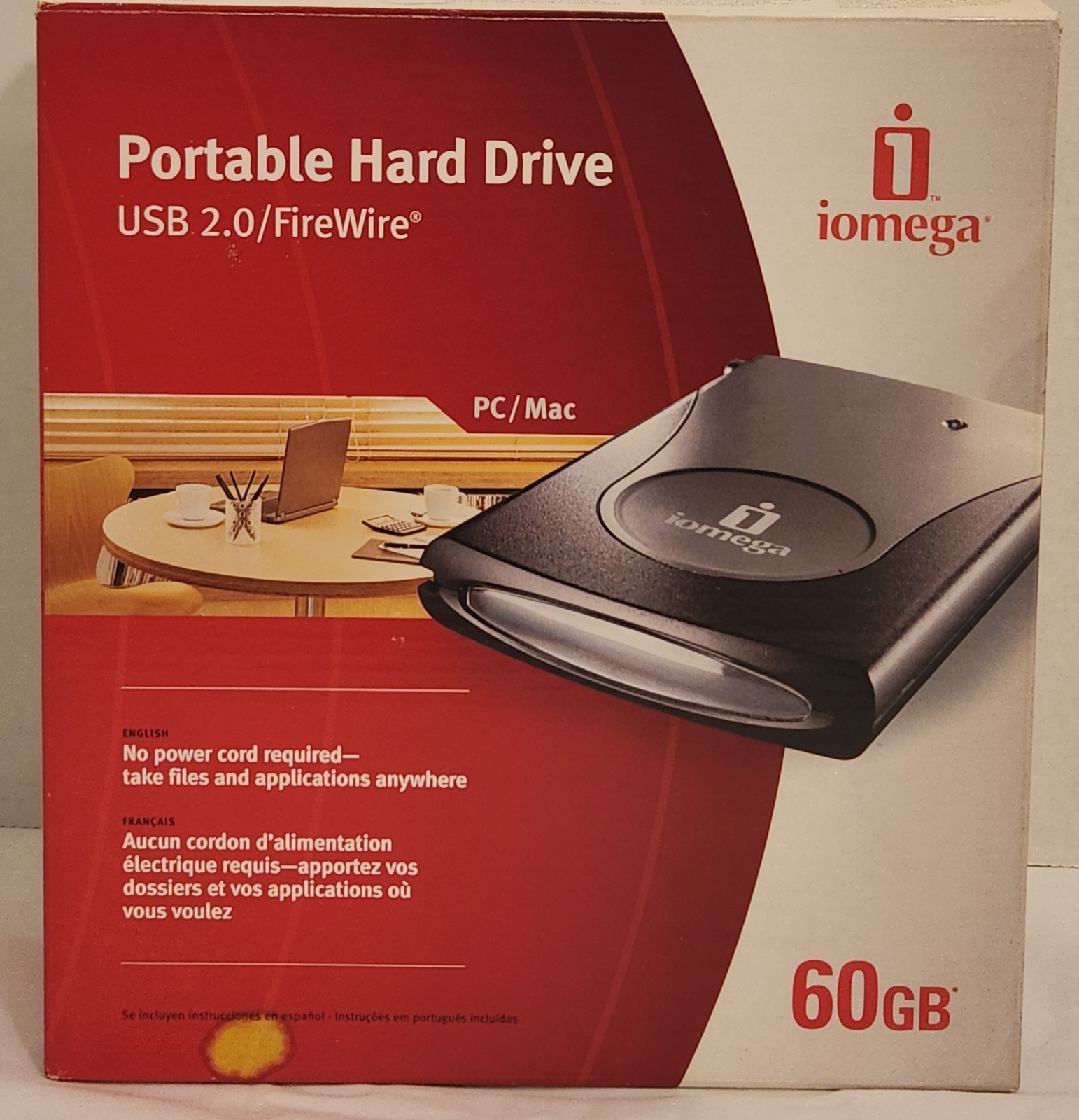 IOMEGE Portable Hard Drive USB 2.0/Fire Wire 60 GB NEW OPEN BOX