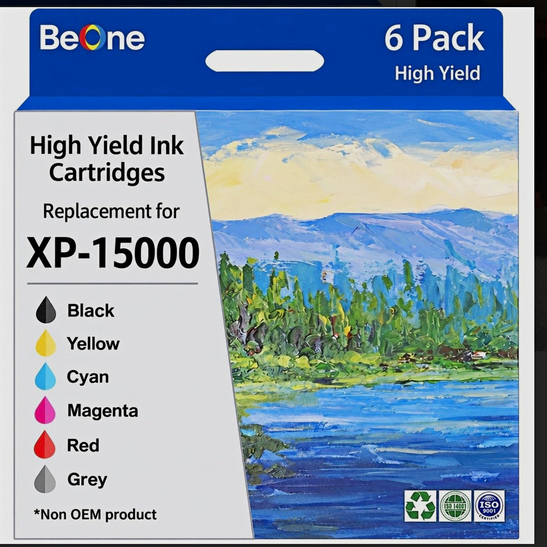 BeOne Compatible High Yield Ink Cartridges for Epson XP-15000 6 Pack Colors