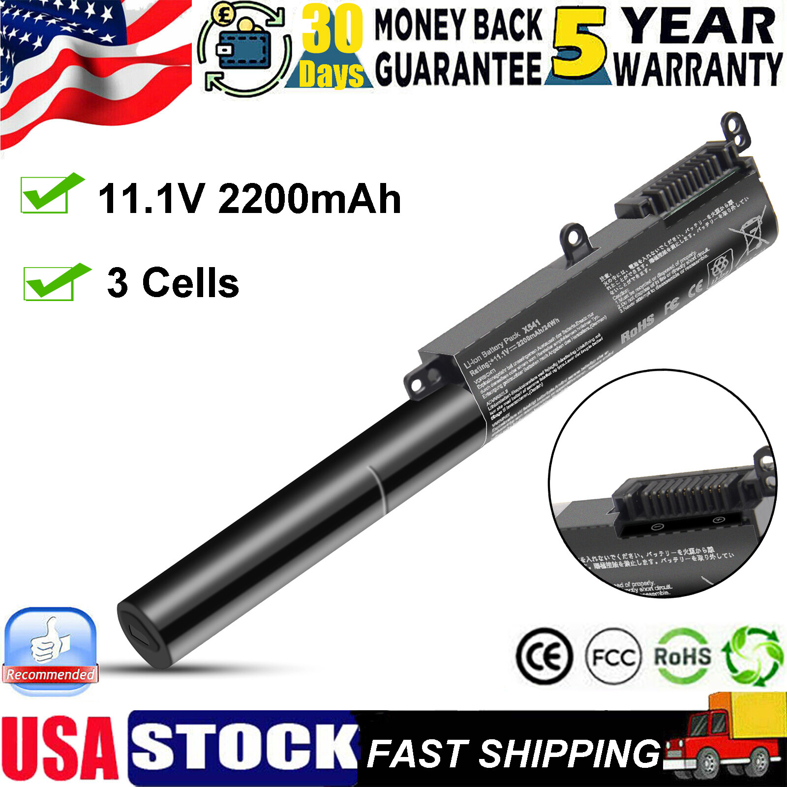 A31N1601 Battery For ASUS X541 X541S X541SC X541U X541UA F541U R541U R541UA NEW
