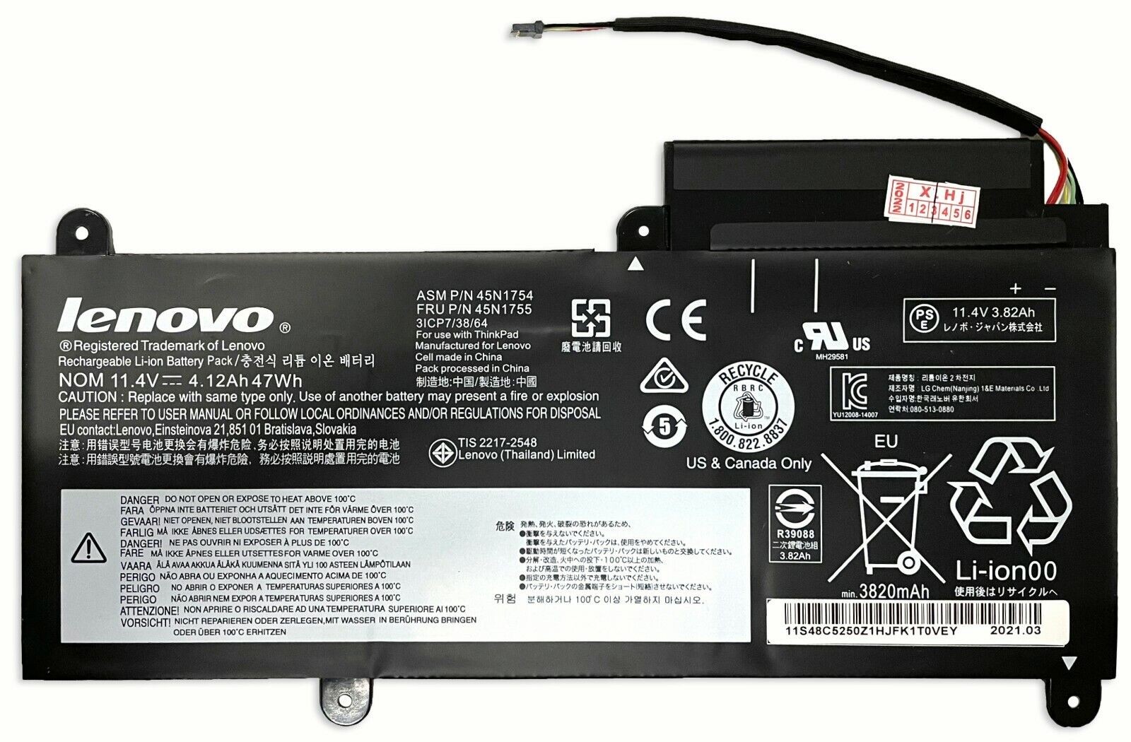 Genuine Battery 45N1754 45N1755 For Lenovo ThinkPad E450 E450C E455 E460 E460C