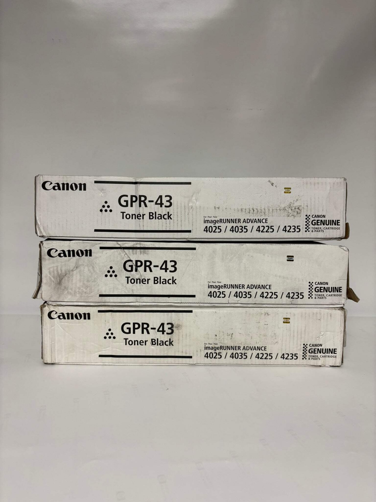3 Cosmetic OEM Canon iRA 4025, 4035, 4225, 4235 Black Toners GPR-43, 4792B003
