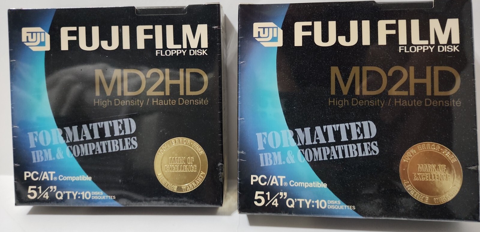 NEW 20 VINTAGE FUJIFILM MD2HD 5 1/4 FLOOPY DISKETTE DOUBLE SIDE HIGH DENSITY IBM