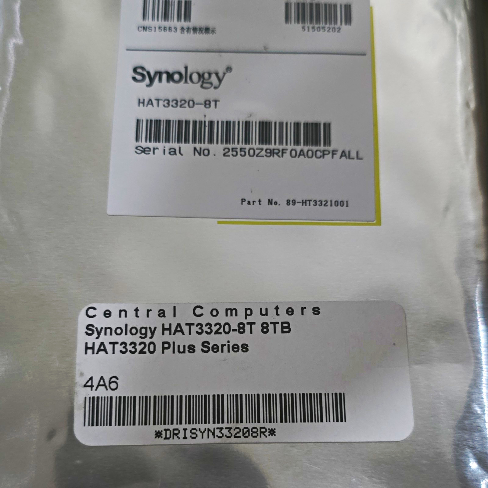 Synology HAT3320-8T 8TB 3.5in SATA III 7200RPM Internal HDD HAT3320 Plus
