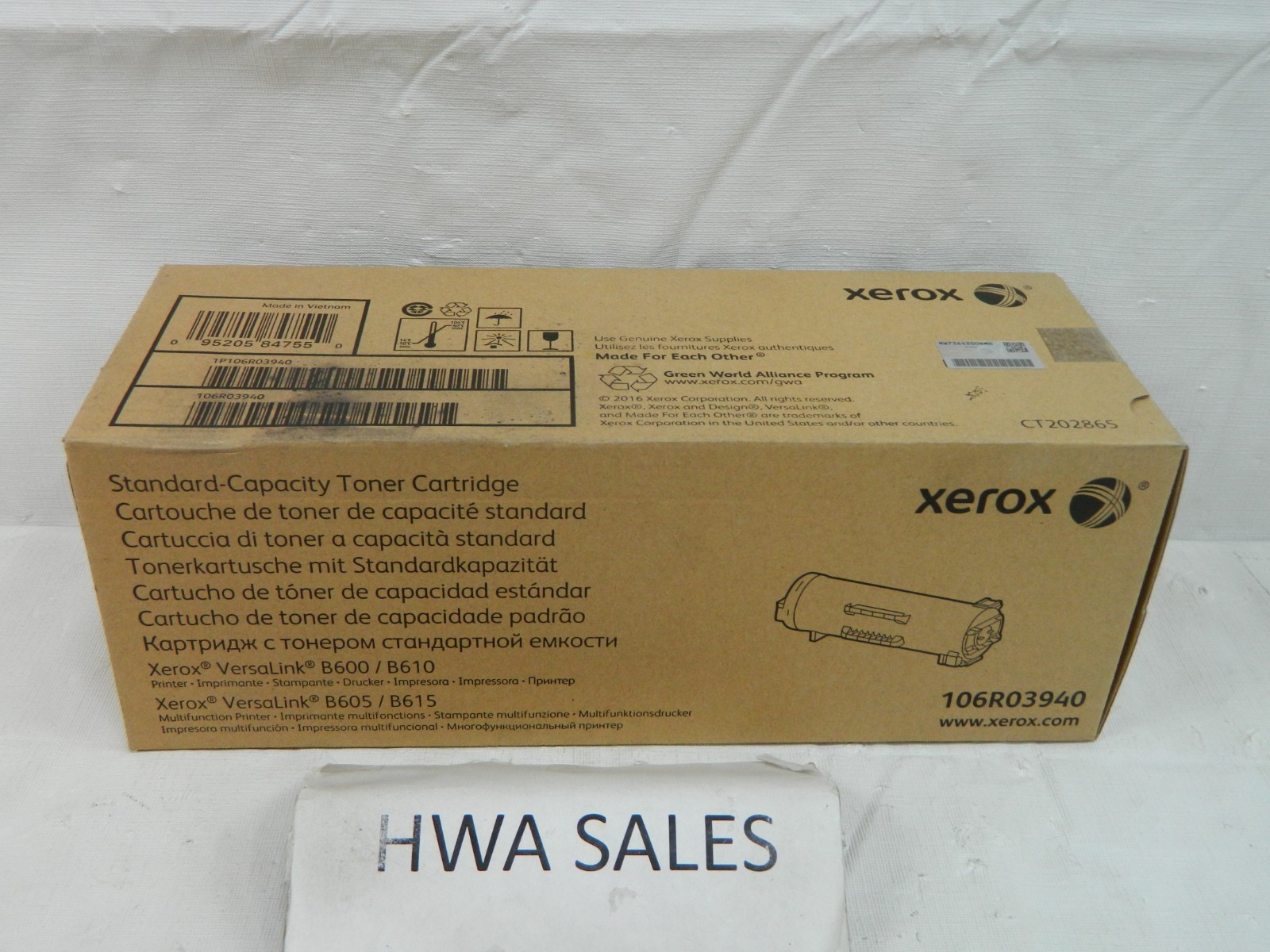 Genuine Xerox 106R03940 Black Standard Capacity Toner Cartridge OEM NEW SEALED