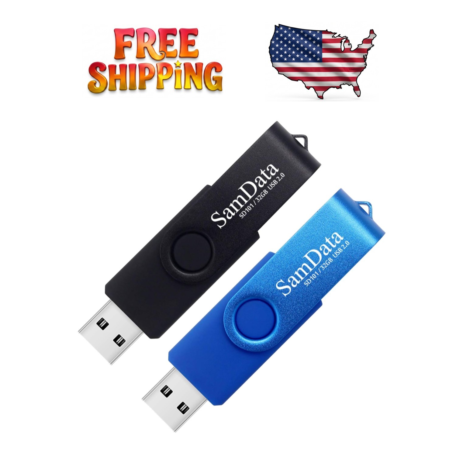 32GB USB Flash Drives 2 Pack: LED Indicator & Plug-and-Play for Easy Storage
