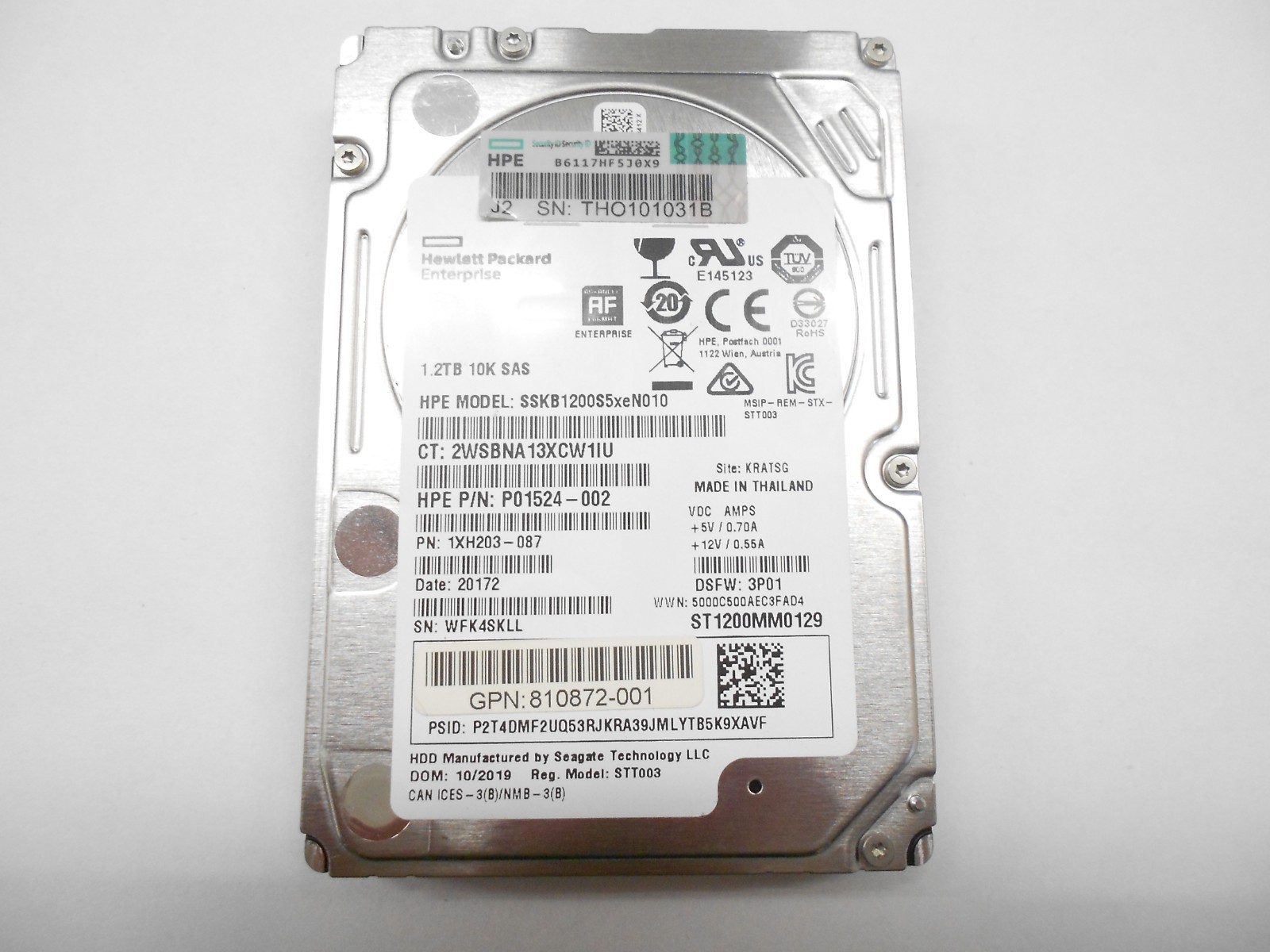 HP Seagate 1.2TB 10K 12G 12gbps SAS Server Hard Drive 2.5" ST1200MM0129 Dell