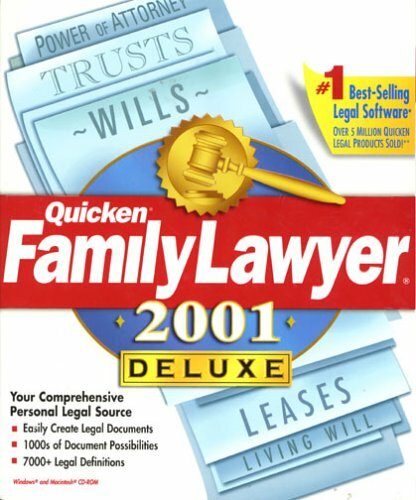  NEW Quicken Family Lawyer 2001 CD Rom Windows Suite CDROM  FAST SHIPPING RARE