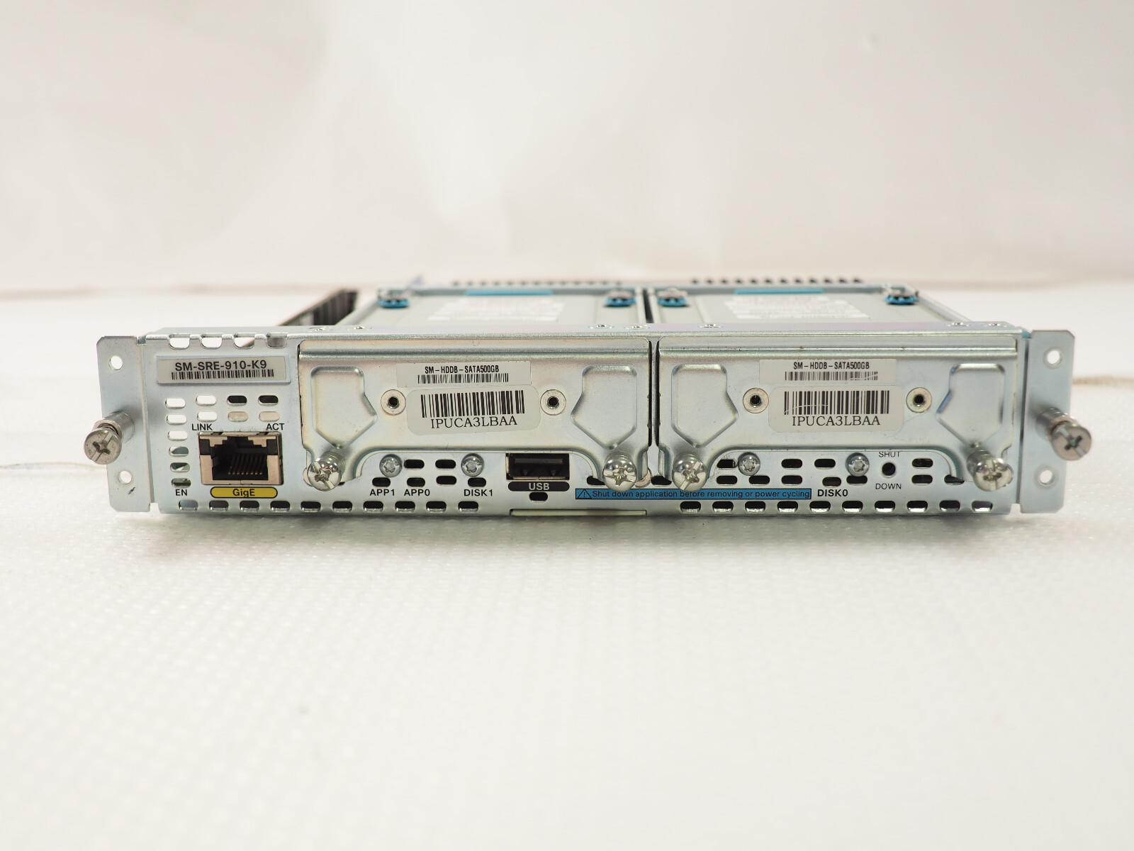 CISCO SM-SRE-900-K9 73-13642-01 73-13644-01 Module w/ 2x 500GB HDD 2x 4GB RAM