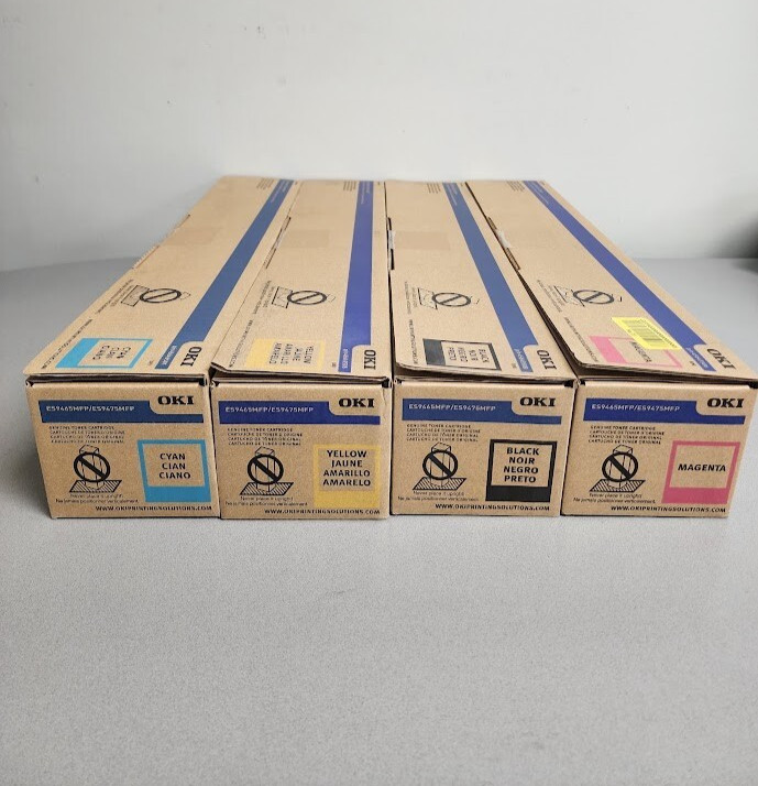 Oki 45643508 45643507 45643506 45643505 OEM Toner Set, B/C/M/Y