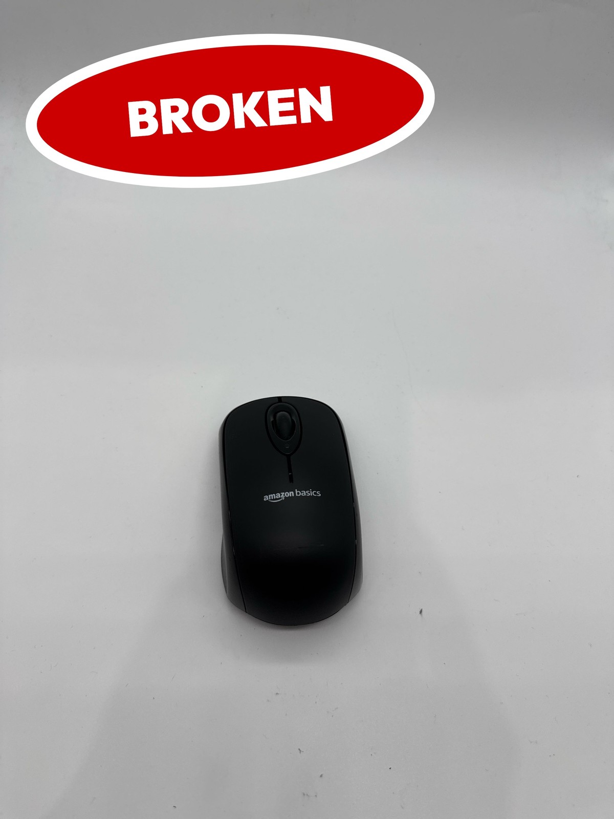 (BROKEN) Amazon Basics Wireless Computer Mouse with USB Nano Receiver Black