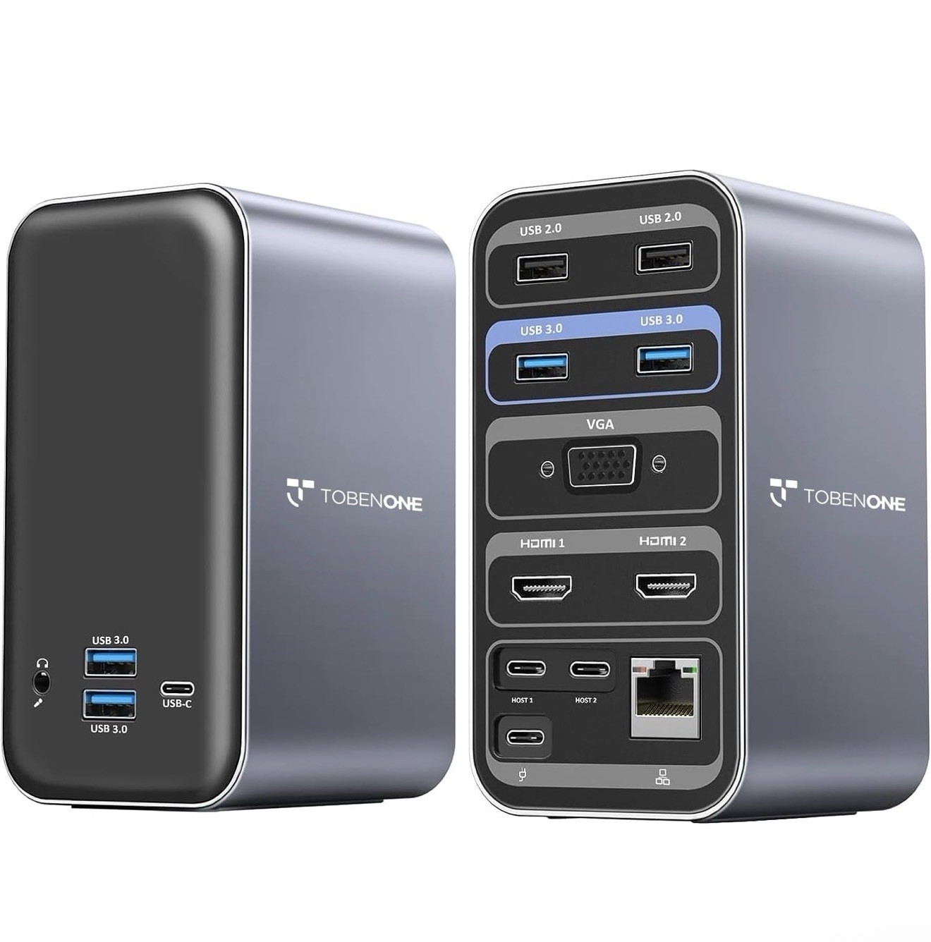 Tobenone USB C Docking Station for MacBook Pro/Air  Laptop Dock Dual Monitor
