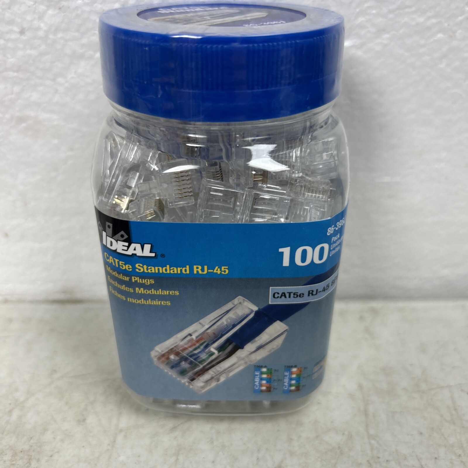 Ideal 86-396J CAT5e Standard RJ-45 8P8C Modular Plugs, 100 Pcs Jar NEW Sealed